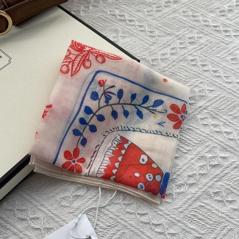 58*58cm Baumwoll-Quadrat-Schal Bandana, Kopfbedeckungen für Frauen, Kopftuch Taschentuch, Quadratischer Schal Stirnband, Vielseitige Schals für Frauen