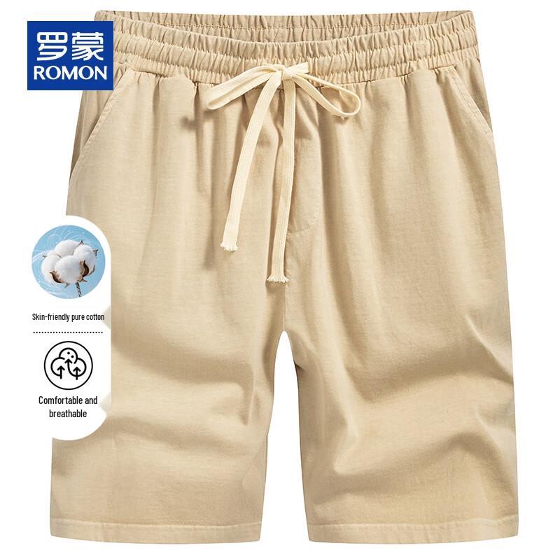 Romon Men s Washed Cotton Casual Shorts M