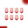 Pack Of 24 French Style Short Red Glossys Fake Nail For Holiday Party Glitters No Tools Needed ABS Material