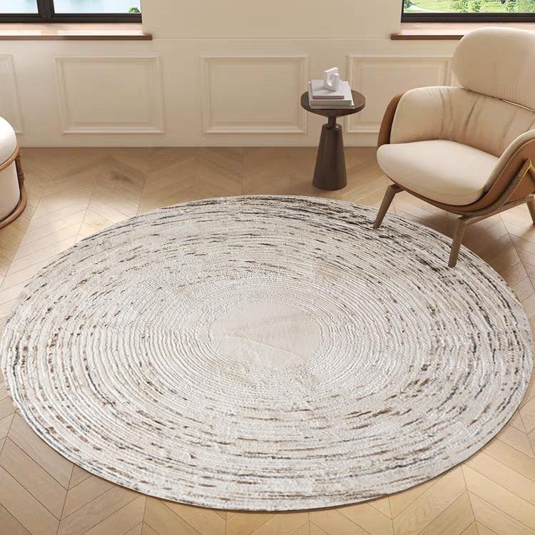 Multistyle Patterned Round Area Rug Artistic Geometric Line Circular Print Carpet Soft Floor Mat For Living Room Home Decor