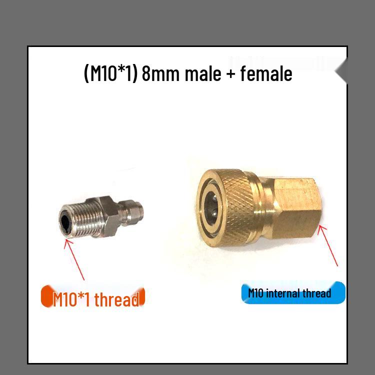 8mm M10*1 Stainless Steel High Pressure Quick Connect Male Coupler for 8mm Female.