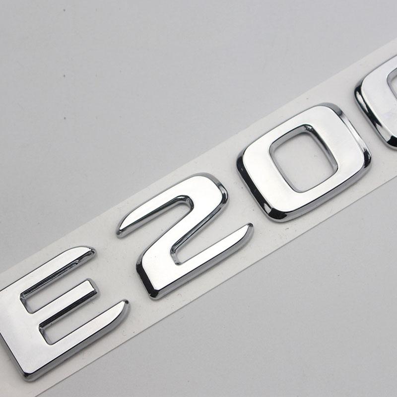 3D ABS Chrome Logo E200 E300 E320 E220 Emblem Letters Sticker Car Trunk Badge For E Class 220 200 300 W212 W213 Accessories