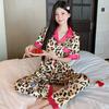 Light Luxury Summer Popular Ice Silk Thin Short-Sleeved Trousers Floral High-End Loungewear Set