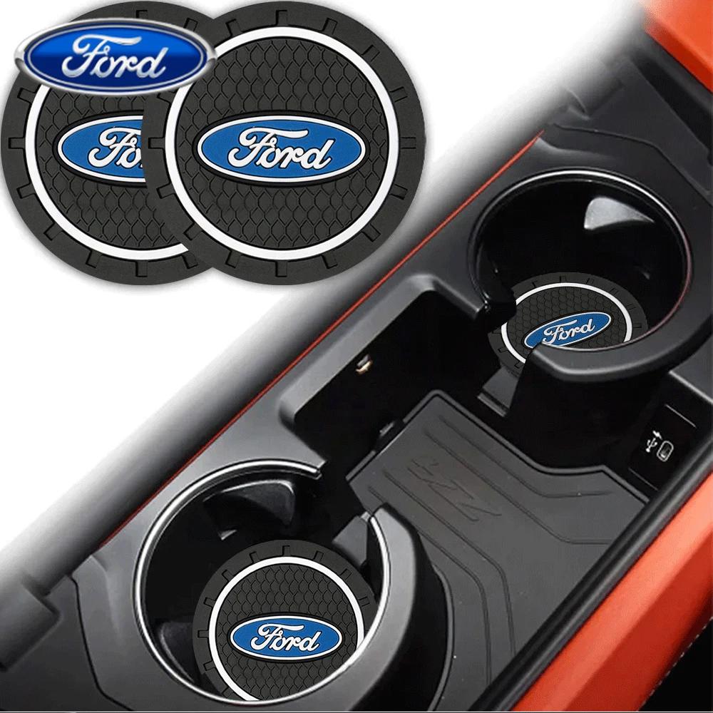 Autocollant de Voiture 2026 Ford 2 pièces Porte-Gobelet d'Eau pour Voiture Tapis Antidérapant pour Téléphone Lunettes Tapis Antidérapant pour Ford Ranger ST Kuga MAX Mon
