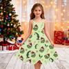 Children's Fashion Casual Christmas Print Off-Shoulder Punk Vintage Dress