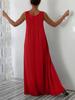 Plus Size Summer Solid Color Dress with Side Pockets (European and American Style)