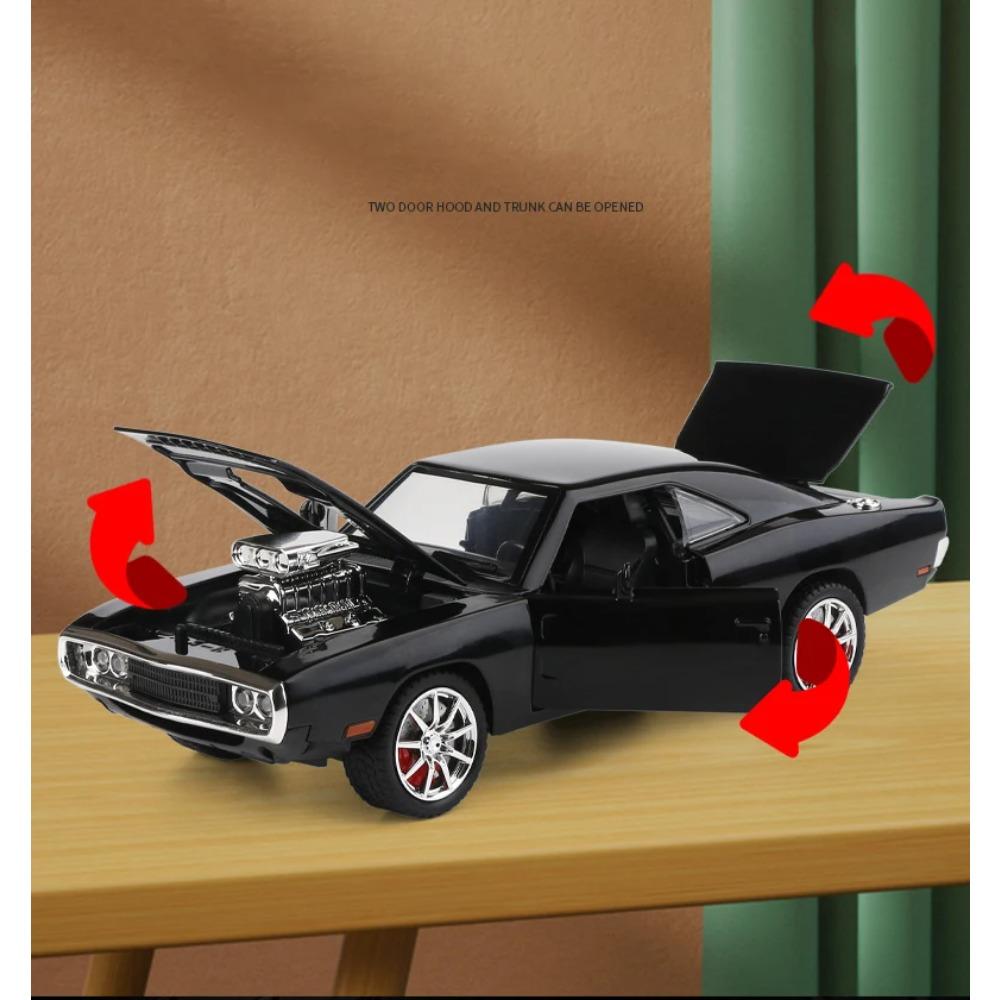 1/24 Dodge Charger 1970 Mașinuță din Aliaj Diecasts & Vehicule Jucărie Model Mașină Sunet și Lumină Jucării Mașinuțe pentru Copii Cadouri