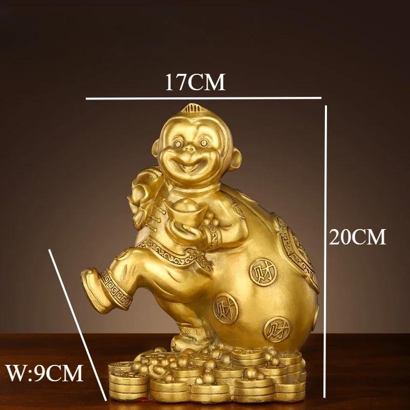 1pc Chinese Style Metal Monkey Ornament Zodiac Monkey Ornament Living Room Home Decor Housewarming Gift Feng Shui Accessories