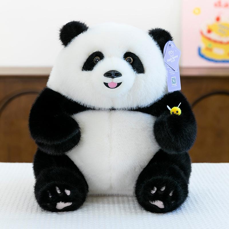 

Креативная плюшевая игрушка Медовая панда: Мягкая игрушка, Сувенир из павильона, Детская подушка, Подарок на день рождения 25 cm (0.2 kg) чёрный/белый