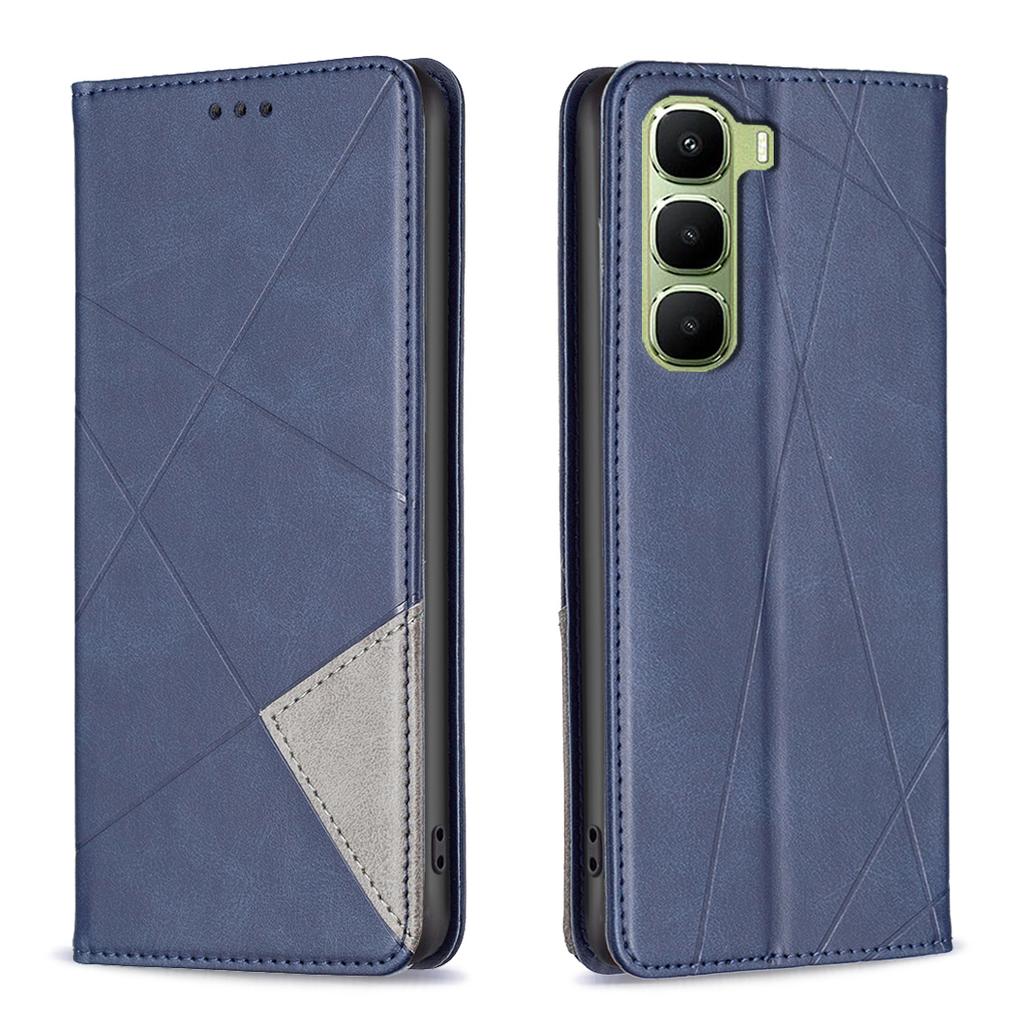 For Infinix Hot 60 Pro 4G Case Card Slots Geometry Imprint Leather Phone Cover