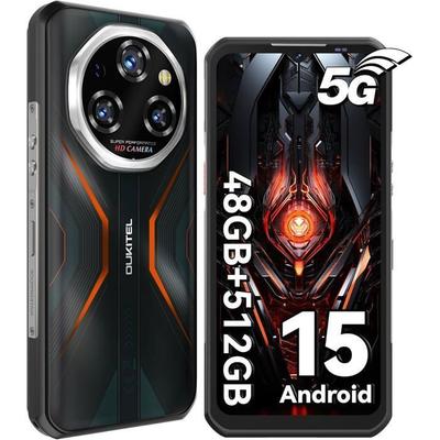 Unbreakable 5G Portable Phone OUKITEL WP55 Pro 48+512GB 6.6" 11000mAh Unbreakable Smartphone Android 15 108MP Dual SIM/NFC Orange