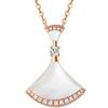Baojia V Gold Electroplated Mother-of-Pearl Pendant Necklace