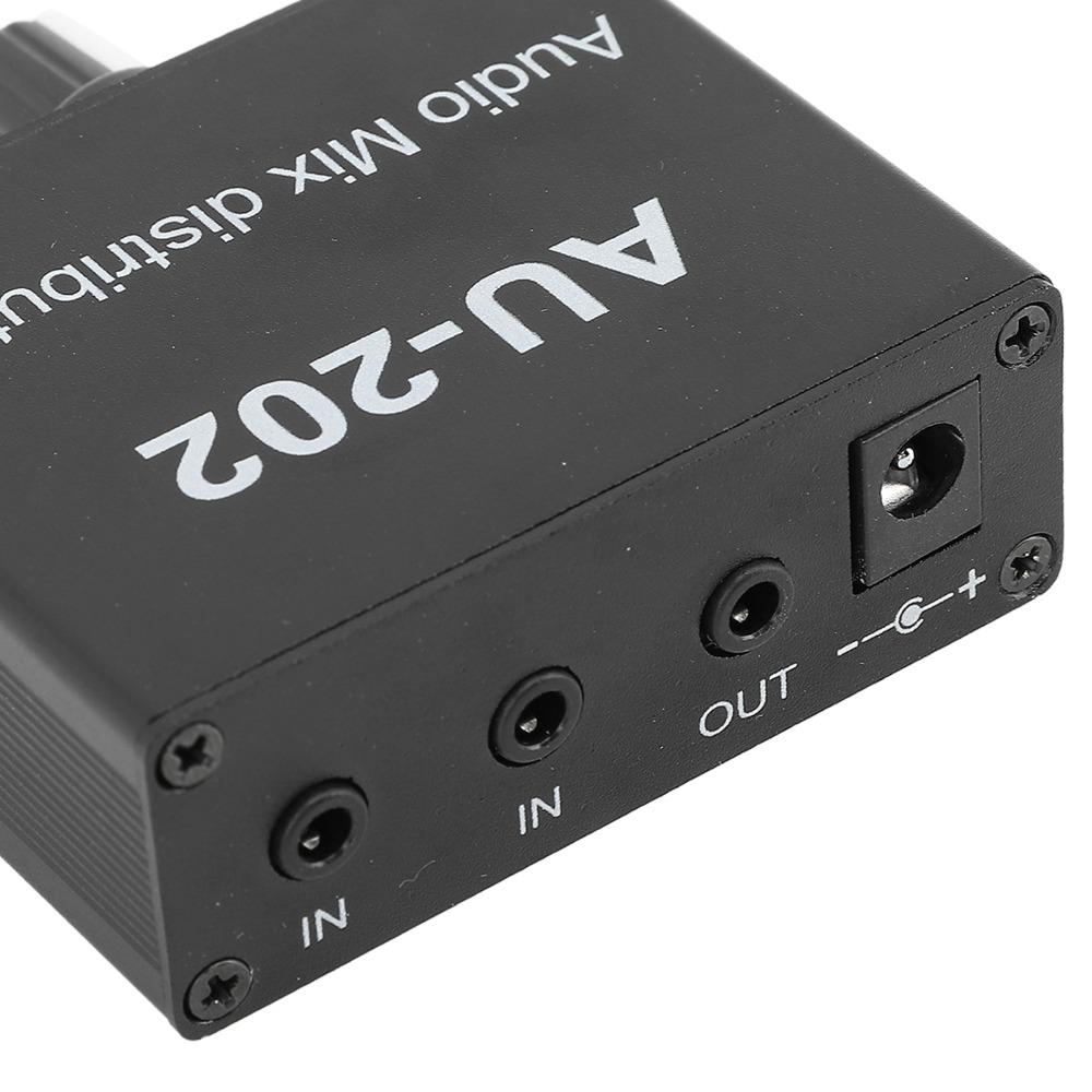 Independent Volume Control Small Sound Mixer 2 In 2 Out Headphone Mixer  For Headphone