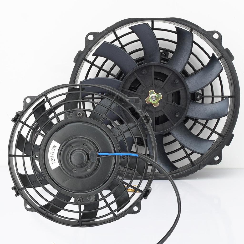 12V Universal Radiator Fan Kit: 80W/120W Electric Push-Pull Cooling System for Car, Oil Cooler, Intercooler