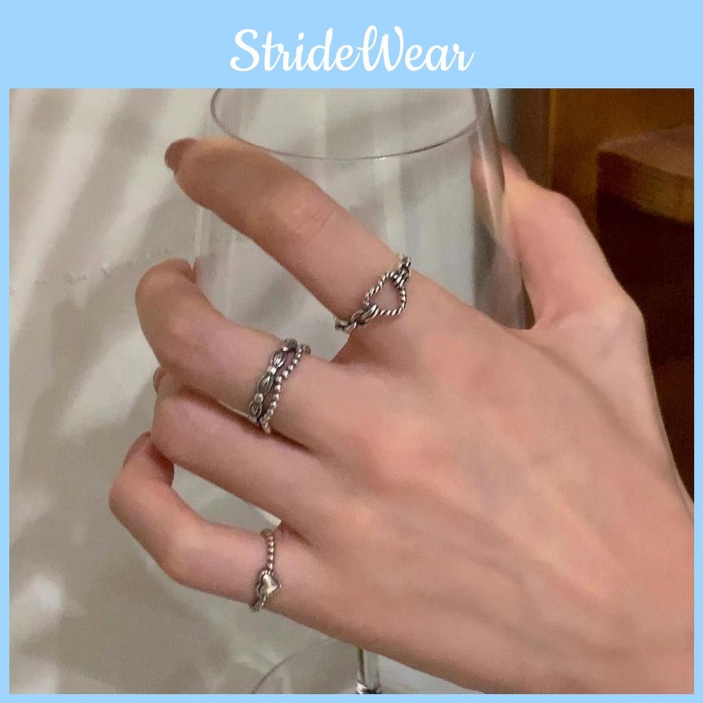 Retro Copper Heart Shaped Ring For Women Chic Adjustable Fashionable And Versatile Accessory