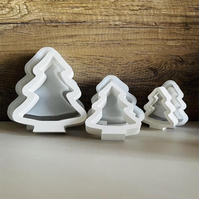 Desk Ornament Mould Flexible Silicone Mold for Hollow Christmas Tree Decoration Gypsum Molds Jewelry Making Supplies