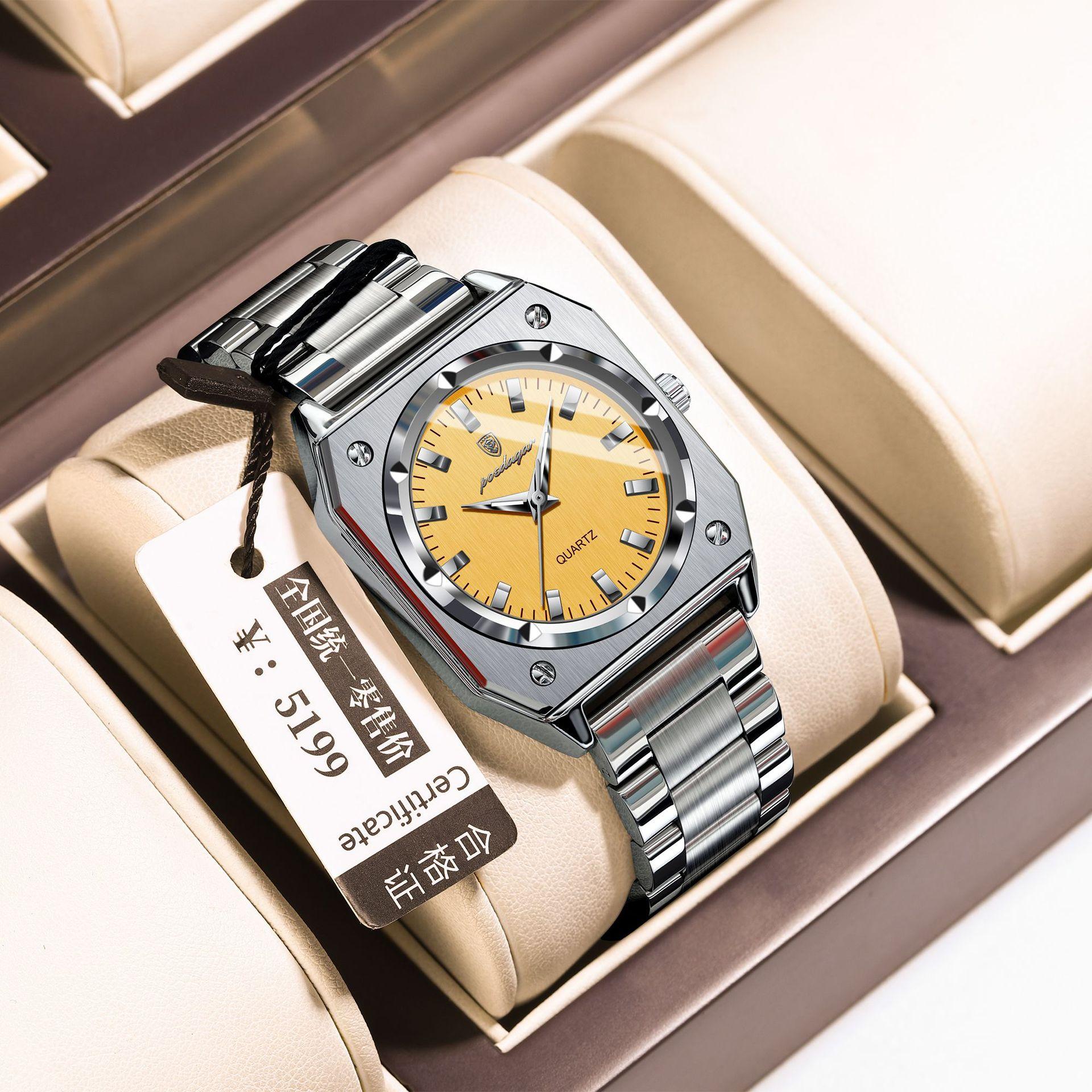 

POEDAGAR Women Watch New Arrival Retro Square Luminous Quartz Watch National Brand Top Quality P788Silver shell with ora