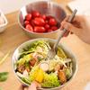 1Set Stainless Steel Drain Basin Basket with Scale Kitchen Basin Rice Washing Artifact Fruit Fruits Drainer Salad Basin