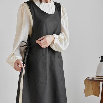 Nordic Waterproof Apron Pure Cotton Chef Apron Household Sleeveless Apron  Woman