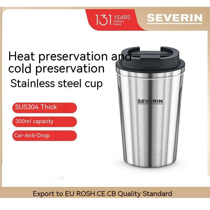 

Немецкая портативная кофейная чашка SEVERIN 304 из нержавеющей стали с крышкой Ударопрочная теплоизоляционная чашка для холодного хранения в американском стиле