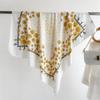 90cm Floral Print Silk Square Scarf Women Luxury Satin Shawls Neckerchief Wrap Scarves Bandana Hair Hjiab Bohemian