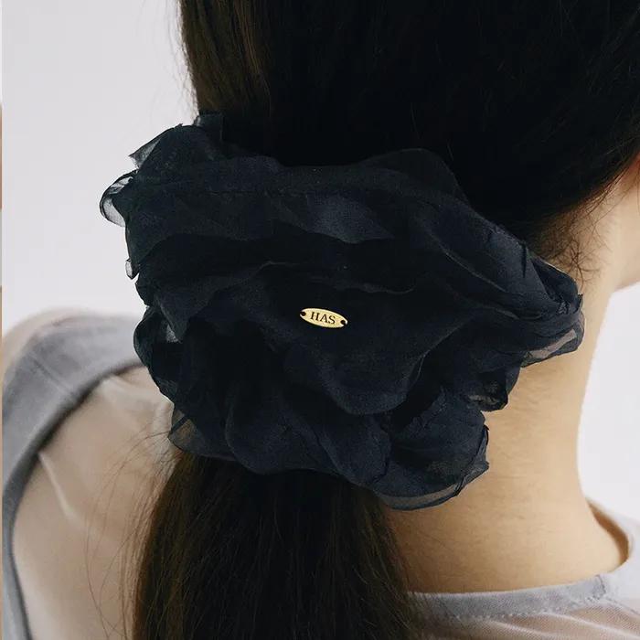 HSU008 Oversized Ruffled Lace Scrunchie