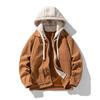 Hooded Jacket Autumn and Winter Fleece Thickened Men's Hong Kong Style Fake Two-piece Sweater Jacket
