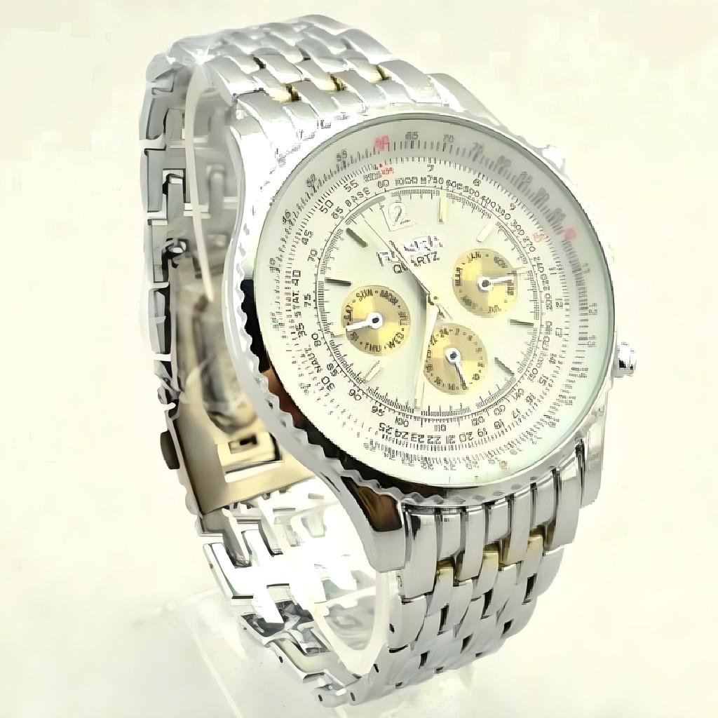 

Деловые кварцевые мужские часы Корпус из нержавеющей стали Ремешок из каучука Формальная одежда Повседневный Silver White