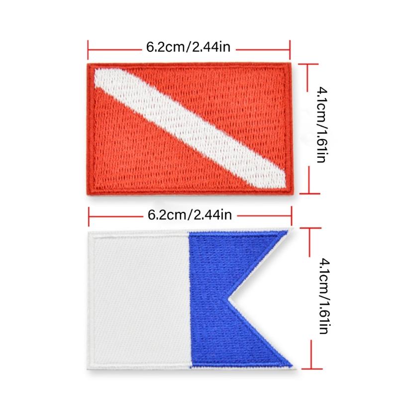 Pack of 3 Fade Resistant Scubas Diving Emblems Quality Fabric Embroidered Diving Flag Badges Ideal for Backpacks and Hat