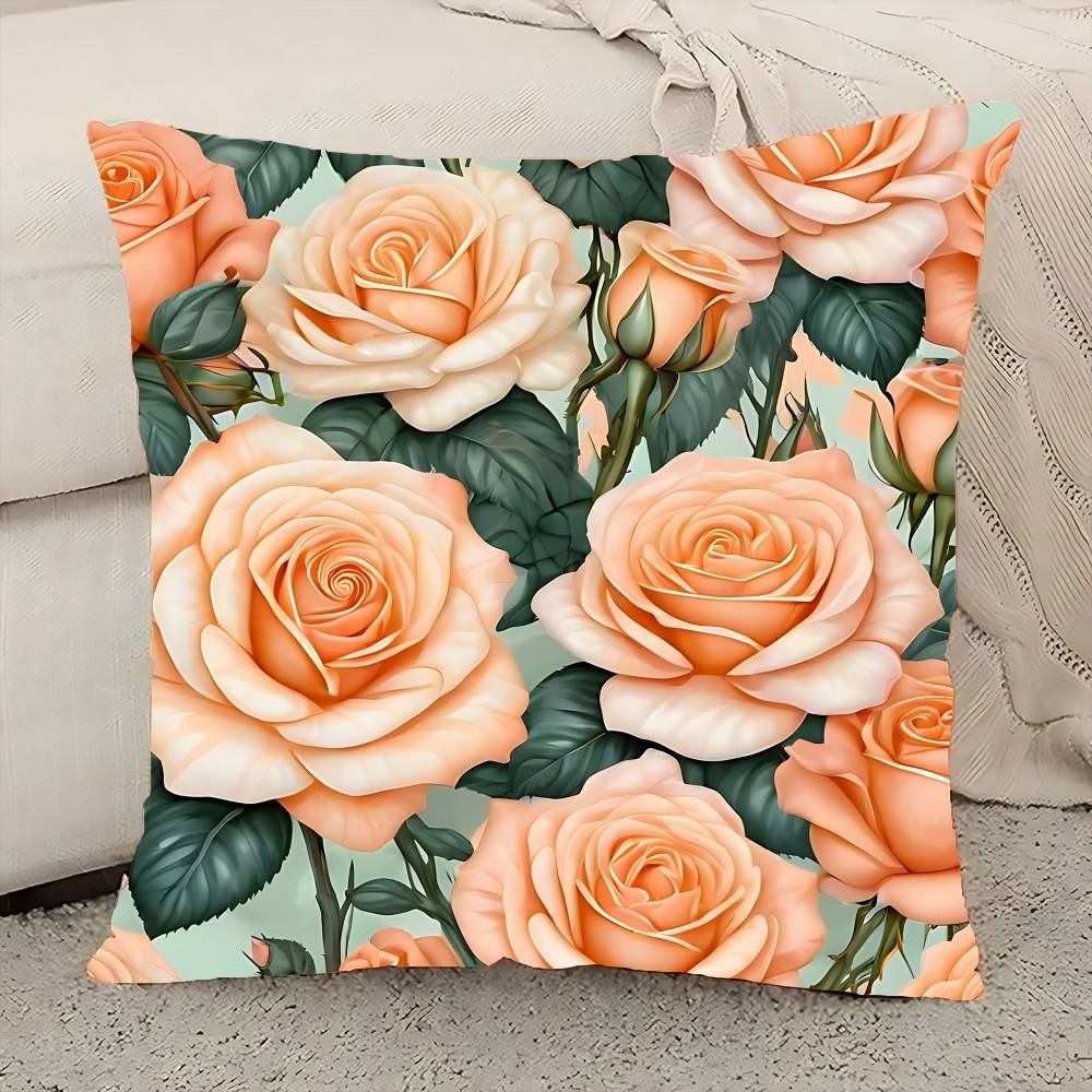 Elegant Floral Decoration Pillow Case Elegant Couple Home Living Room Bedroom Decorative Rectangle Pillowcase Sofa Cushion Cover