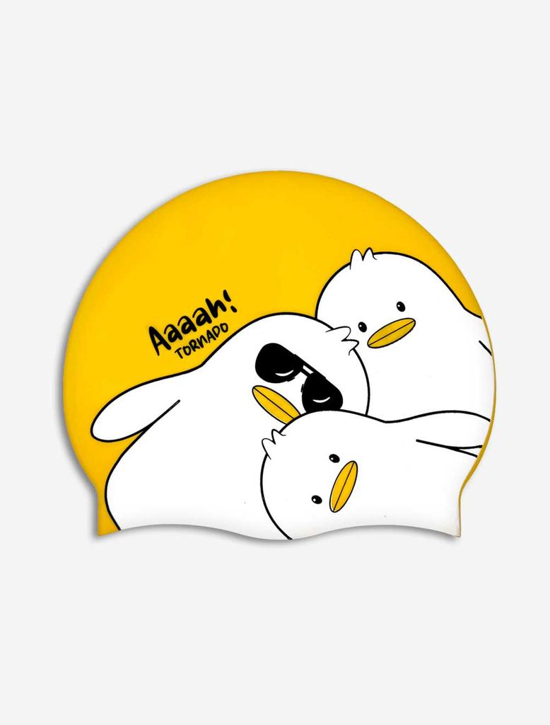 Toneidoseupocheu Double Duck Silicone Swim Cap Yellow