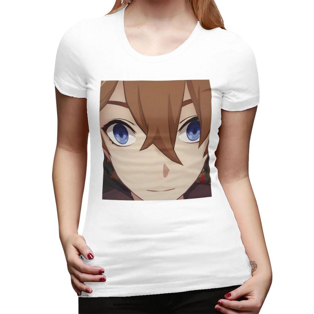 Childe Tartaglia Face Mem TShirt for Women Round Neck Streetwear T Shirts Womens Short Sleeve Summer Clothes Tops