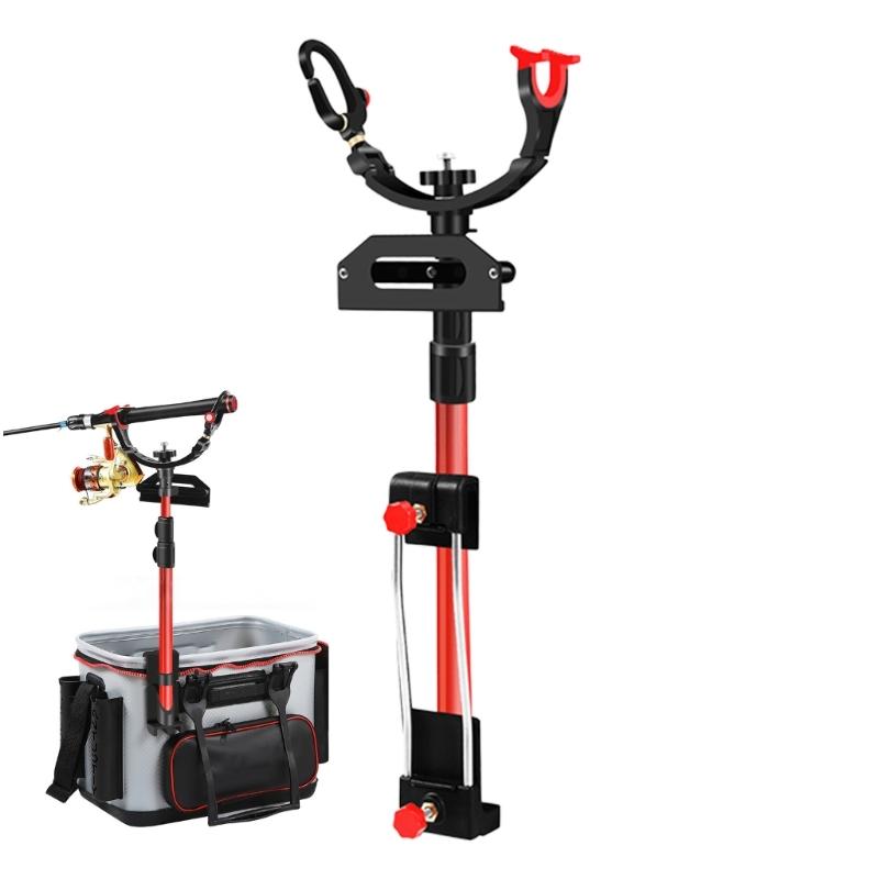 Telescopic Fishing Rod Holder Adjustable Angles for Kayak Boats with Universal Baits Box Mount Rod Stand Easy Installation