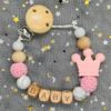 Handgefertigt Personalisierte Name Kaktus Schnullerclips Ketten Silikonperlen Personalisieren Säugling Chupetero Zahnung Personalisiert Geschenk