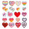 Rainbow Love Peach Heart Embroidery Cloth Sticker Cute Cartoon Pink Heart Icon Computer Embroidery Sticker