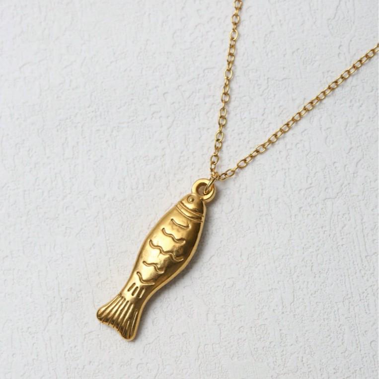 Подвеска-шарм из нержавеющей стали с покрытием 18 карат, серия «Океан», маленькая рыбка