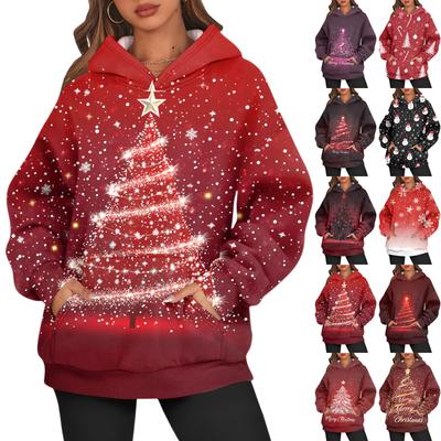 Women's Fashion Daily Versatile Casual Crewneck Sweatshirts Long Sleeve Printed Top Sweatshirts