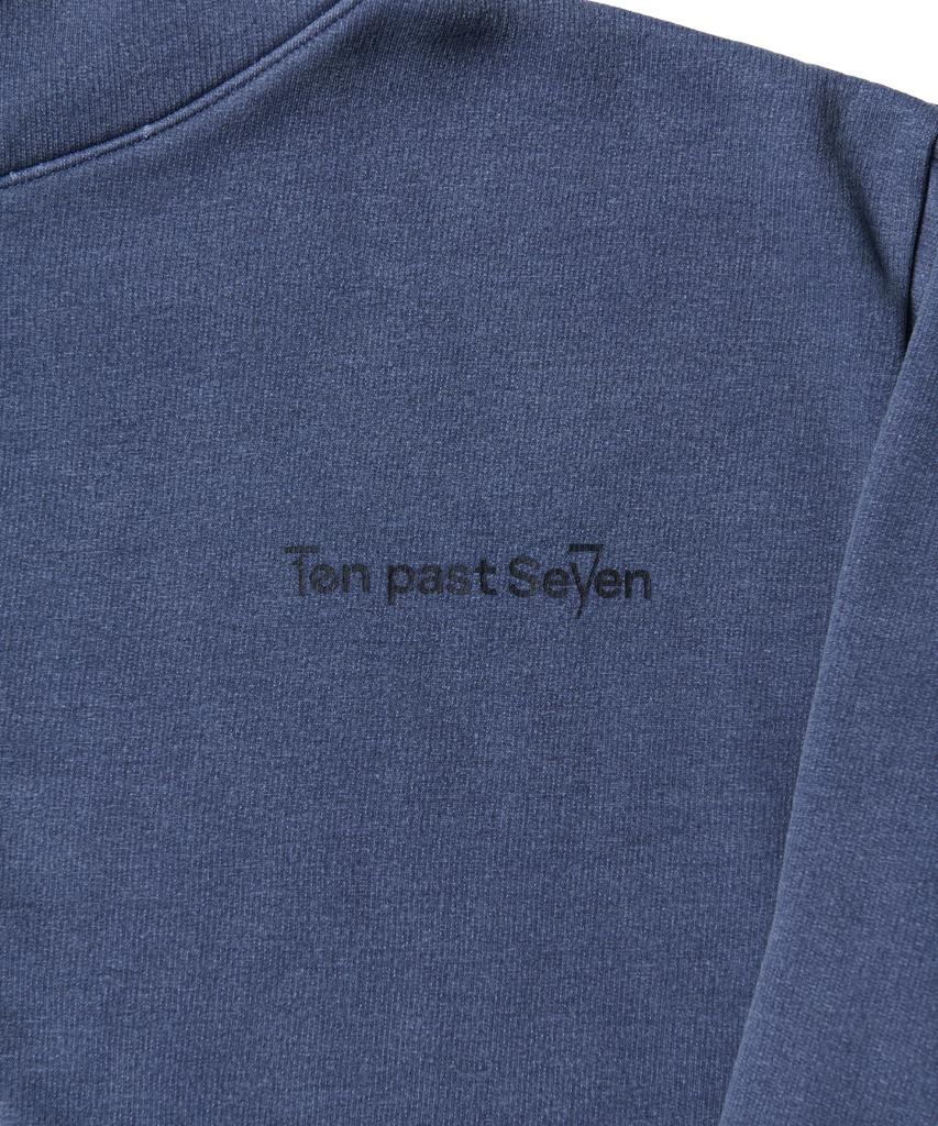Ten Past Seven Vintage Washed Pigment Zip-Up Hoodie - Denim