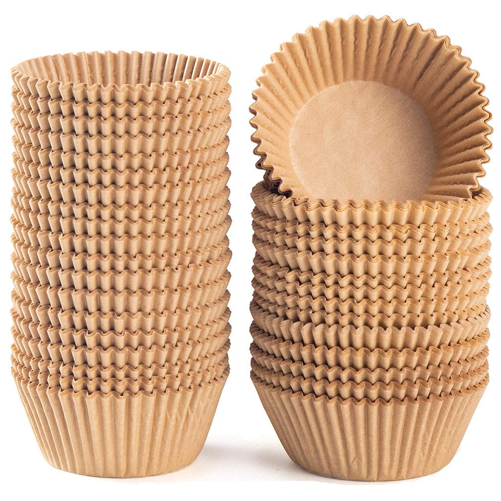 Caperci Standard White Cupcake Liners 500 Count, No Smell, Food Grade & Grease-Proof Baking Cups Paper естественный