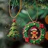 Christmas Acrylic Gingerbread Man Decorative Pendant Cartoon Car Pendant Christmas Tree Pendant Christmas Wreath Home Decoration