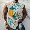 Mens Summer Surf Beach Tank Top Large Size Casual Breathable Sleeveless Top Loose Print Tank Top Man Shirt