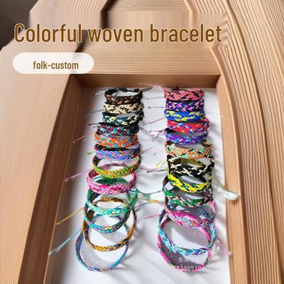 Buntes europäisch-amerikanisches böhmisches gewebtes Armband für Damen - Ethnisch stilvolles mehrfarbiges Handseil