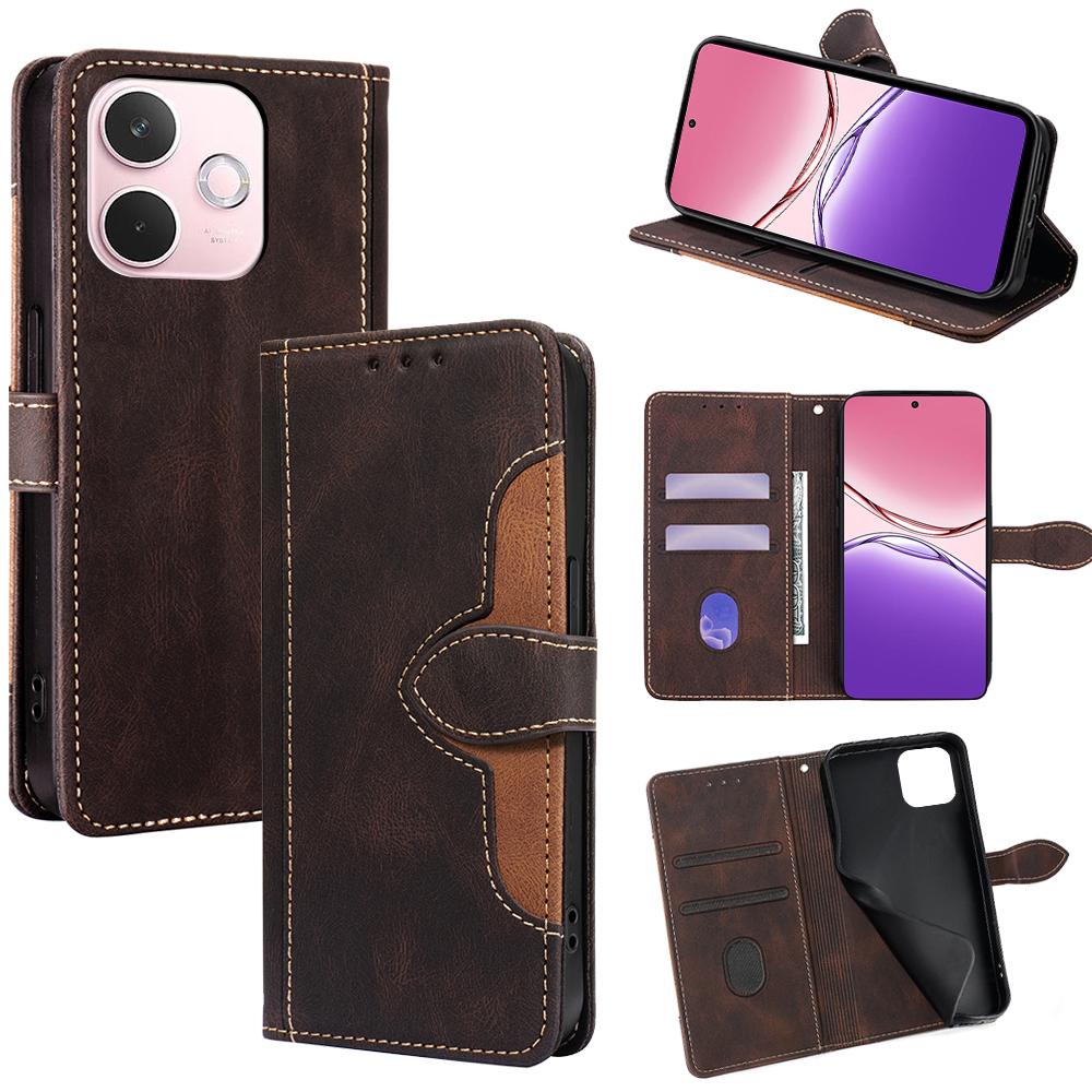 For Oppo A5 Pro 4G (Global)/5G (Global)/A5 Energy 5G (China) Case Leather Wallet Phone Cover with Straw Hat Magnetic Clasp