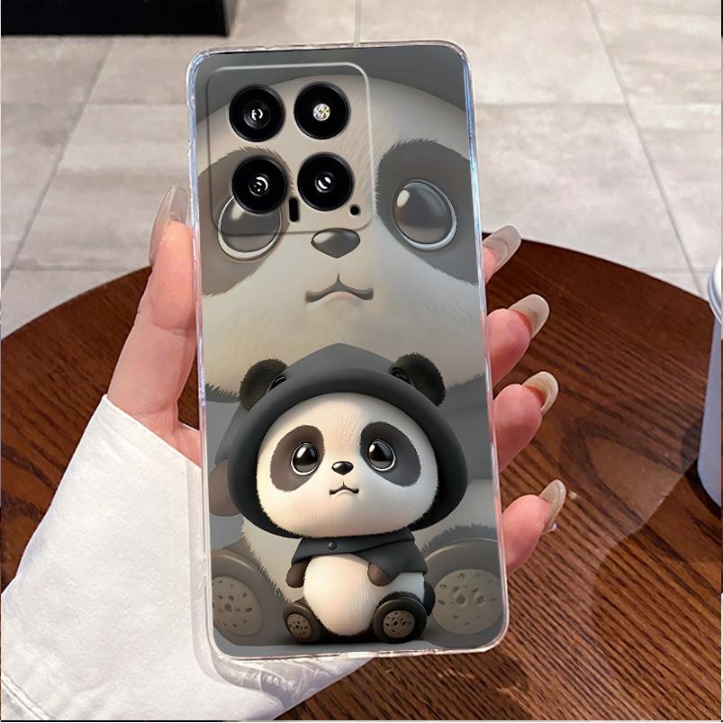 For Xiaomi Mi 14 / 14 Pro Clear Case Luxury Cute Love Rabbit Funny Ultra Slim TPU Silicone Soft Back Cover For Mi14 14Pro Casing