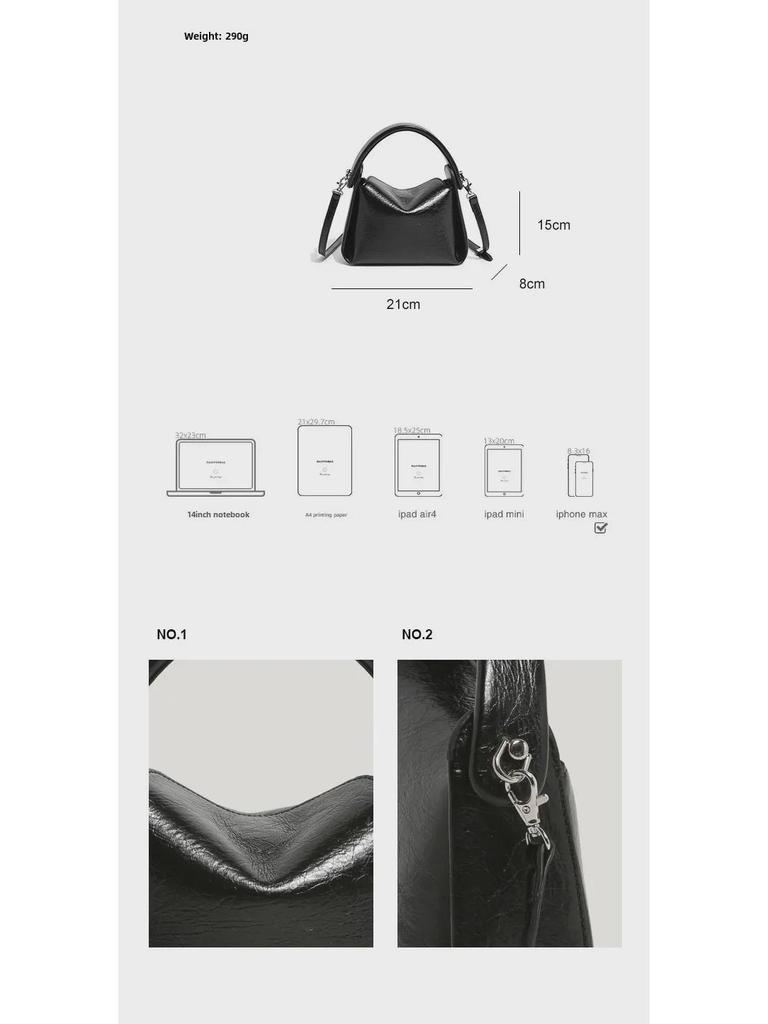 Geantă de mână crossbody moale crăpată pentru femei Primăvara/Vara 2024 - Design șic, simplu, cu un umăr