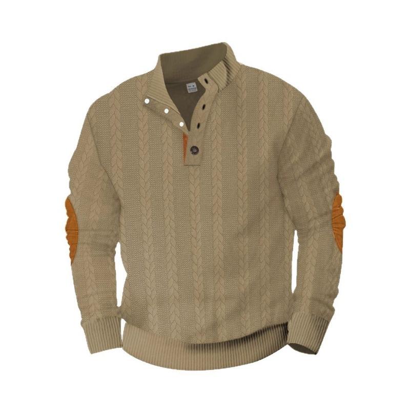 TEMU Trendy Fashion New Jacquard Buckle Henry Spring and Autumn Long-sleeved Cloth Embroidered Sweater