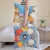 Cartoon Cute Cat Picture For Wake Up Cushion Cover Pillowcase Short Plush Invisible Zipper Room Sofa Cushion Cover