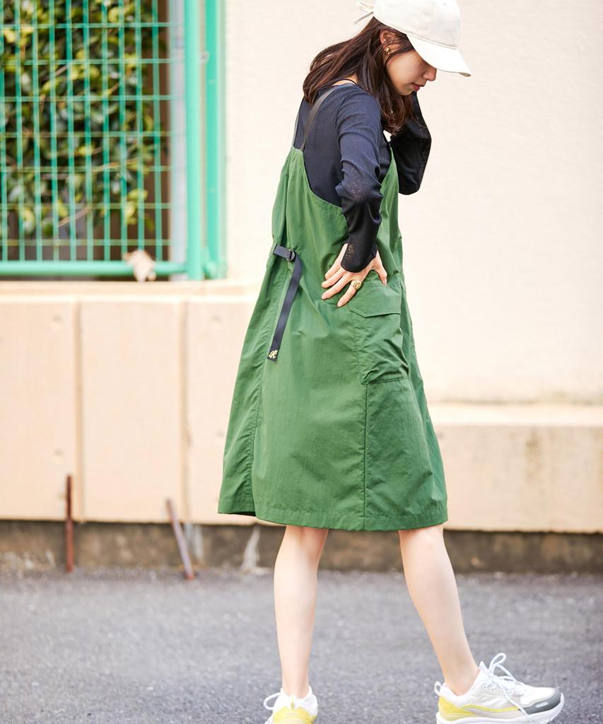 [BIS] GRAMICCI/Gramicci Custom-Made Durable Nylon Jumper Skirt [Washable and Water-Repellent] Women's BVE73010 Khaki (36) F