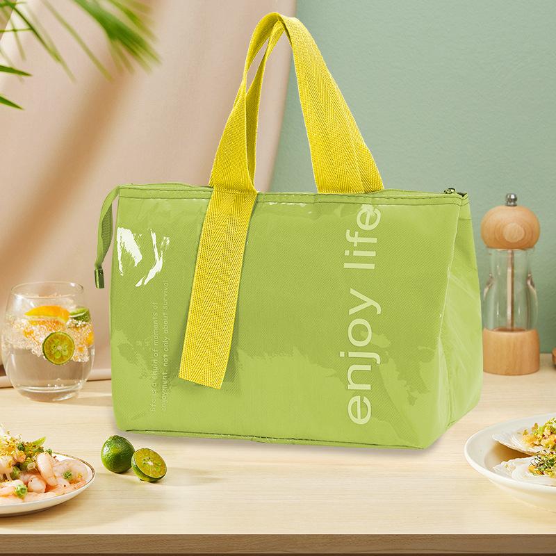 

Waterproof Thickened Lunch Bag Large Capacity Office Workers Take-in Food Insulation Bag Students Lunch Bag Handheld Aluminum Foil Bento Bag зелёный