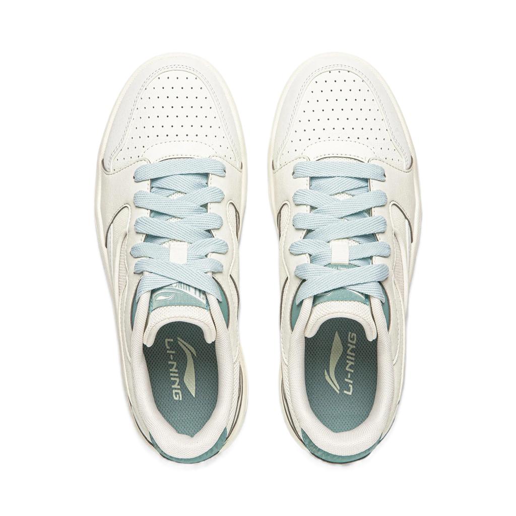 Li Ning Sports Life Collection Skateboard Shoes Women's Low Top Champagne White/Chalk Gray AGCW044-7